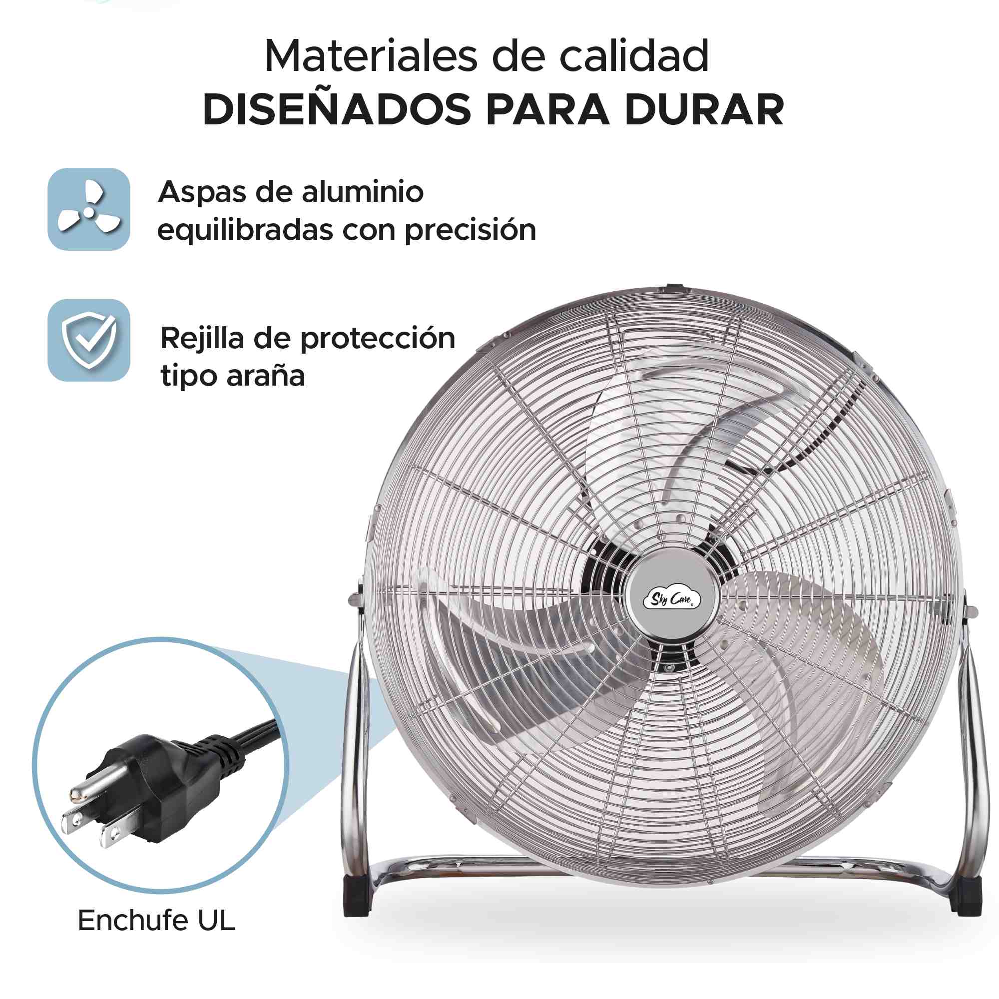 Foto 8 pulgar | Ventilador Industrial De Piso Sky Care 20  Metálico – 3 Velocidades