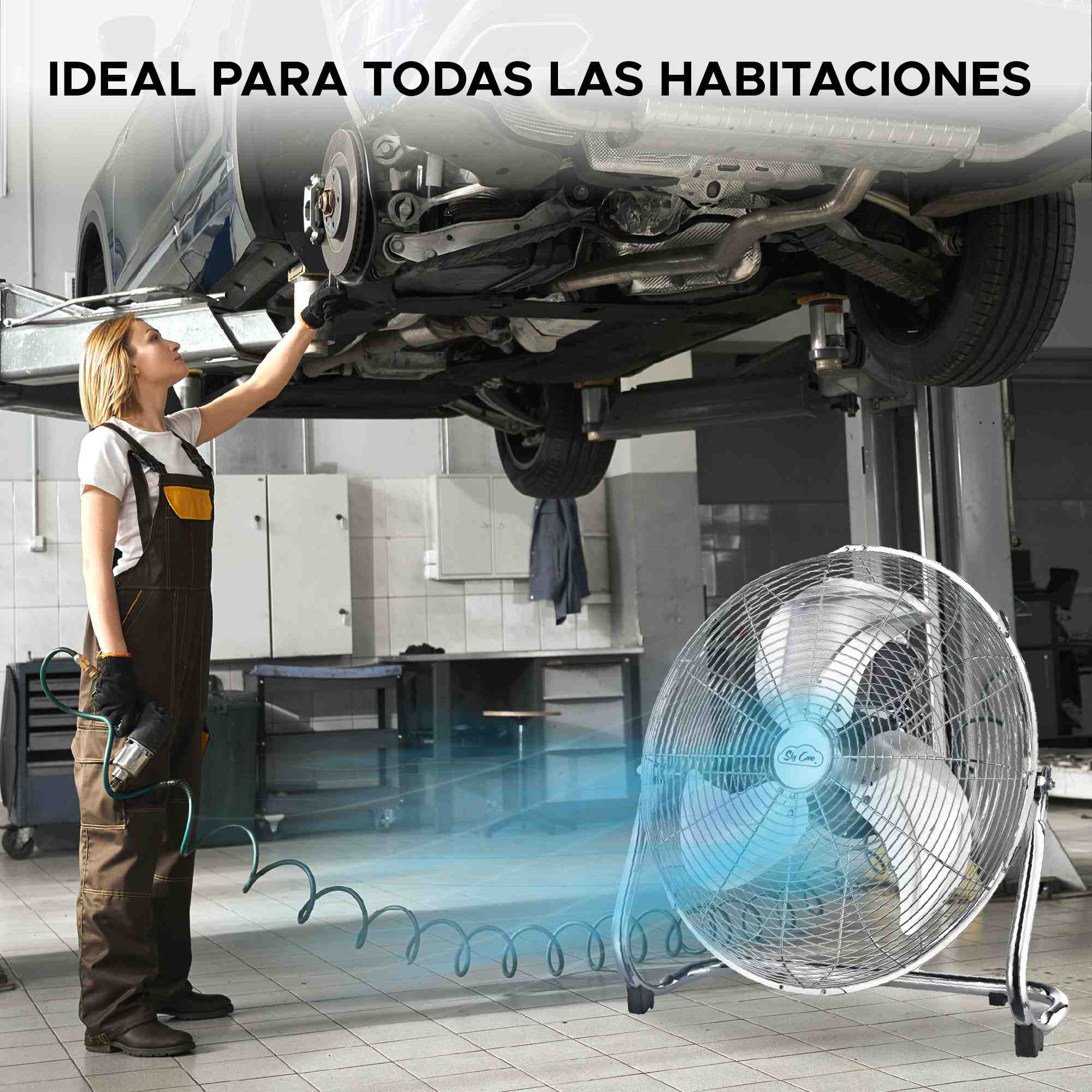 Foto 9 pulgar | Ventilador Industrial De Piso Sky Care 20  Metálico – 3 Velocidades