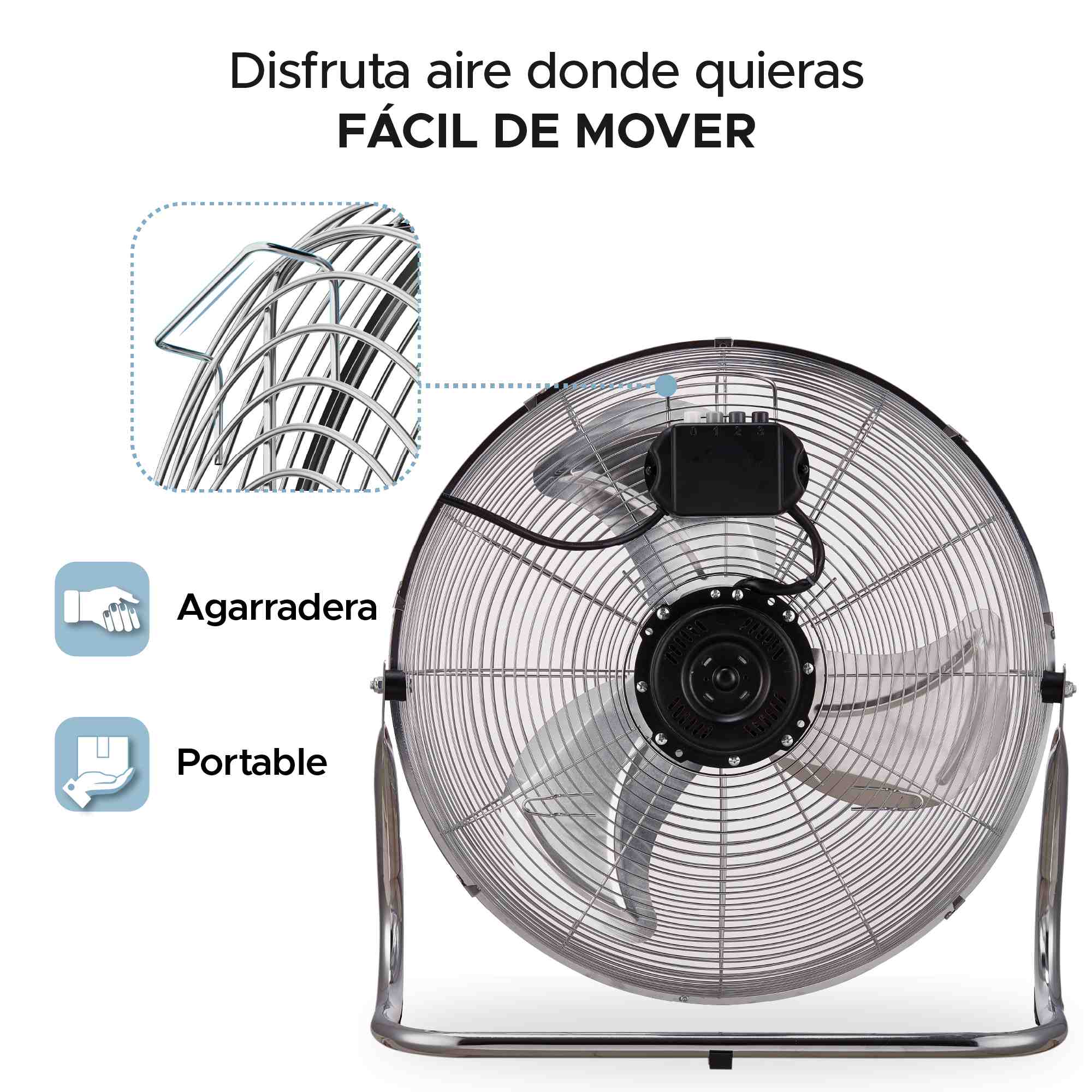 Foto 7 pulgar | Ventilador Industrial De Piso Sky Care 18'' Metálico – 3 Velocidades
