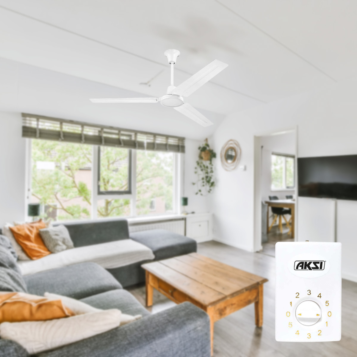 Foto 4 | Ventilador Techo Aksi 56 Pulg Uso Rudo 5 Velocidades