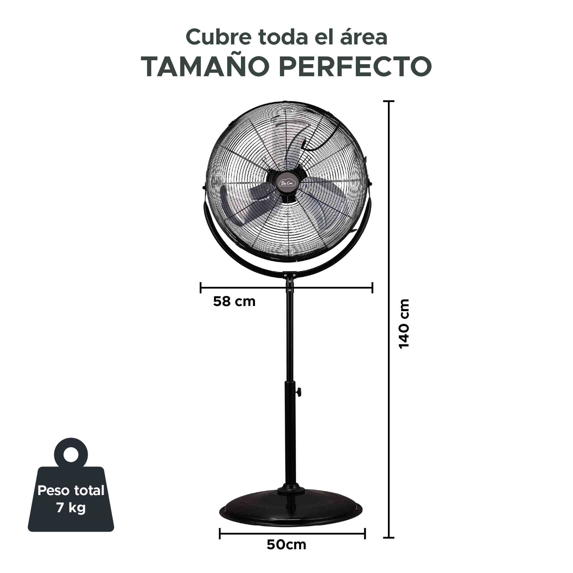 Foto 3 pulgar | Ventilador Industrial de Pedestal 20'' Negro