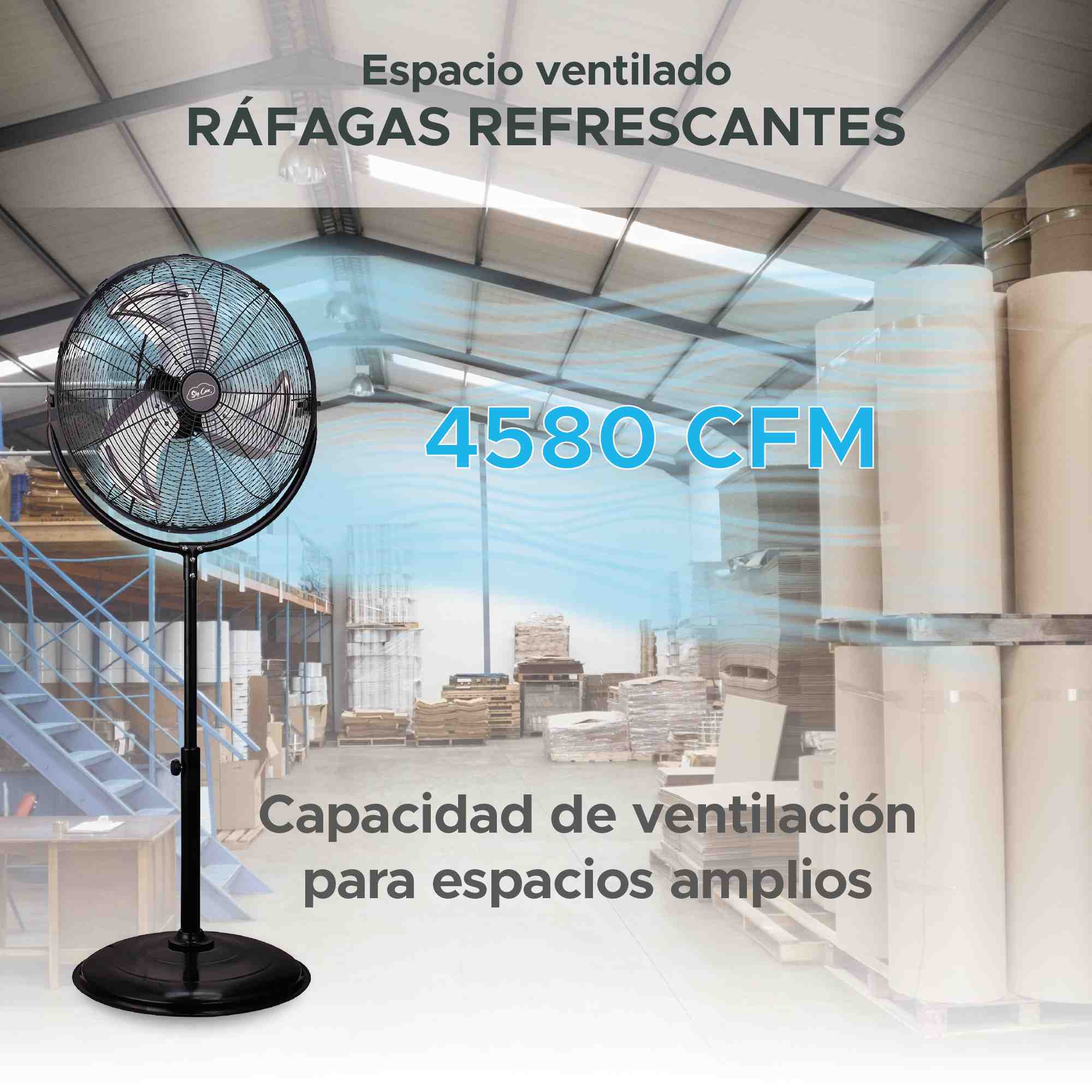 Foto 4 pulgar | Ventilador Industrial de Pedestal 20'' Negro