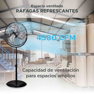 Foto 3 | Ventilador Industrial de Pedestal 20'' Negro