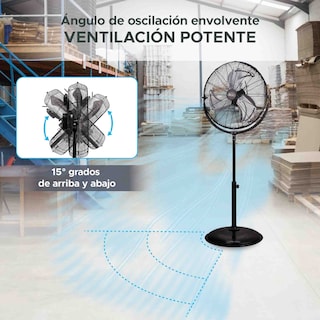 Foto 4 | Ventilador Industrial de Pedestal 20'' Negro