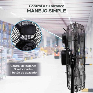 Foto 5 | Ventilador Industrial de Pedestal 20'' Negro