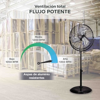 Foto 6 | Ventilador Industrial de Pedestal 20'' Negro