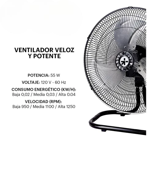 Foto 5 pulgar | Ventilador Xtellar 18 Pedestal Piso Pared 3 En 1 Aspas Metálica Estructura Negro