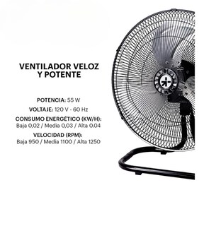 Foto 4 | Ventilador Xtellar 18 Pedestal Piso Pared 3 En 1 Aspas Metálica Estructura Negro