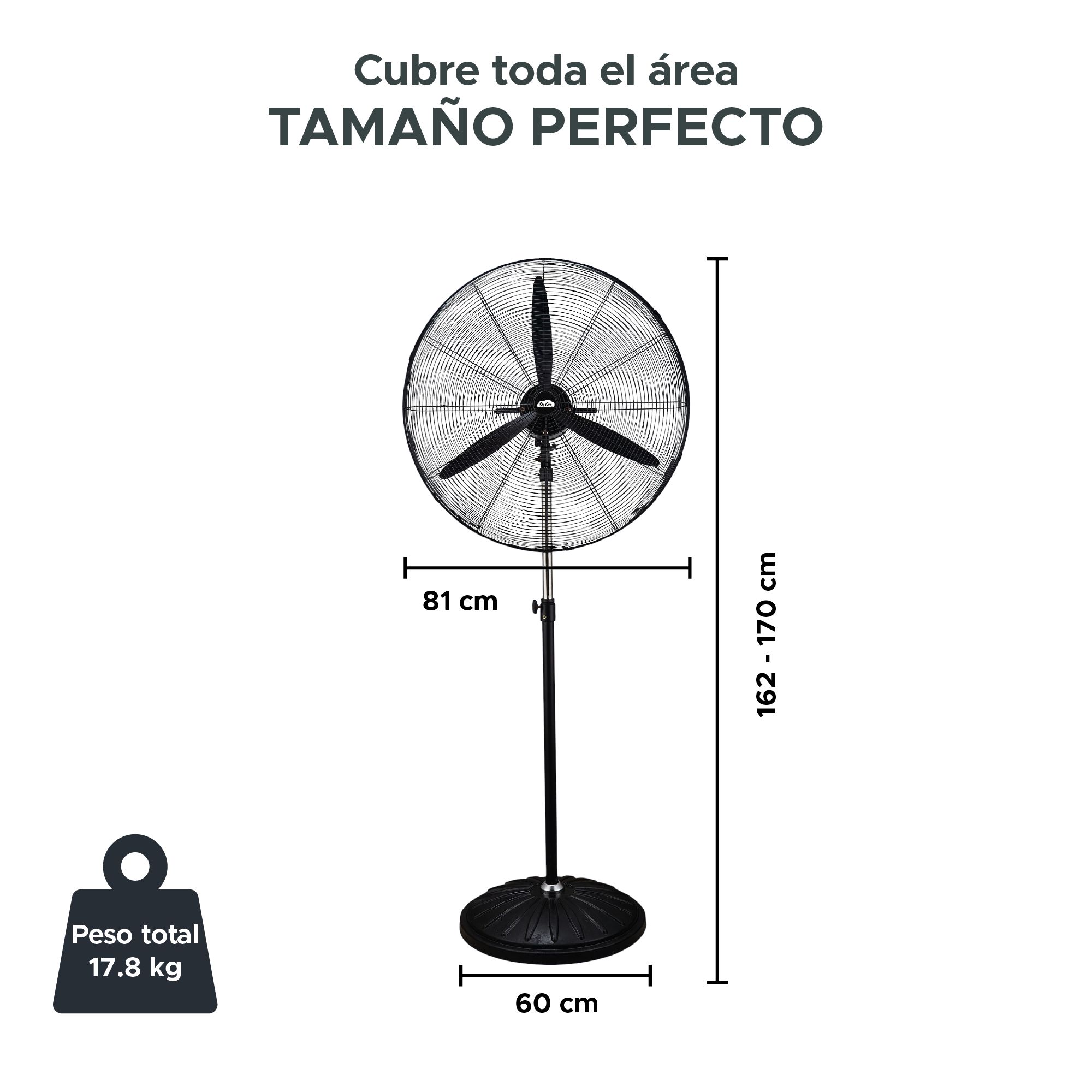 Foto 3 pulgar | Ventilador Industrial De Pedestal Sky Care 30'' Negro