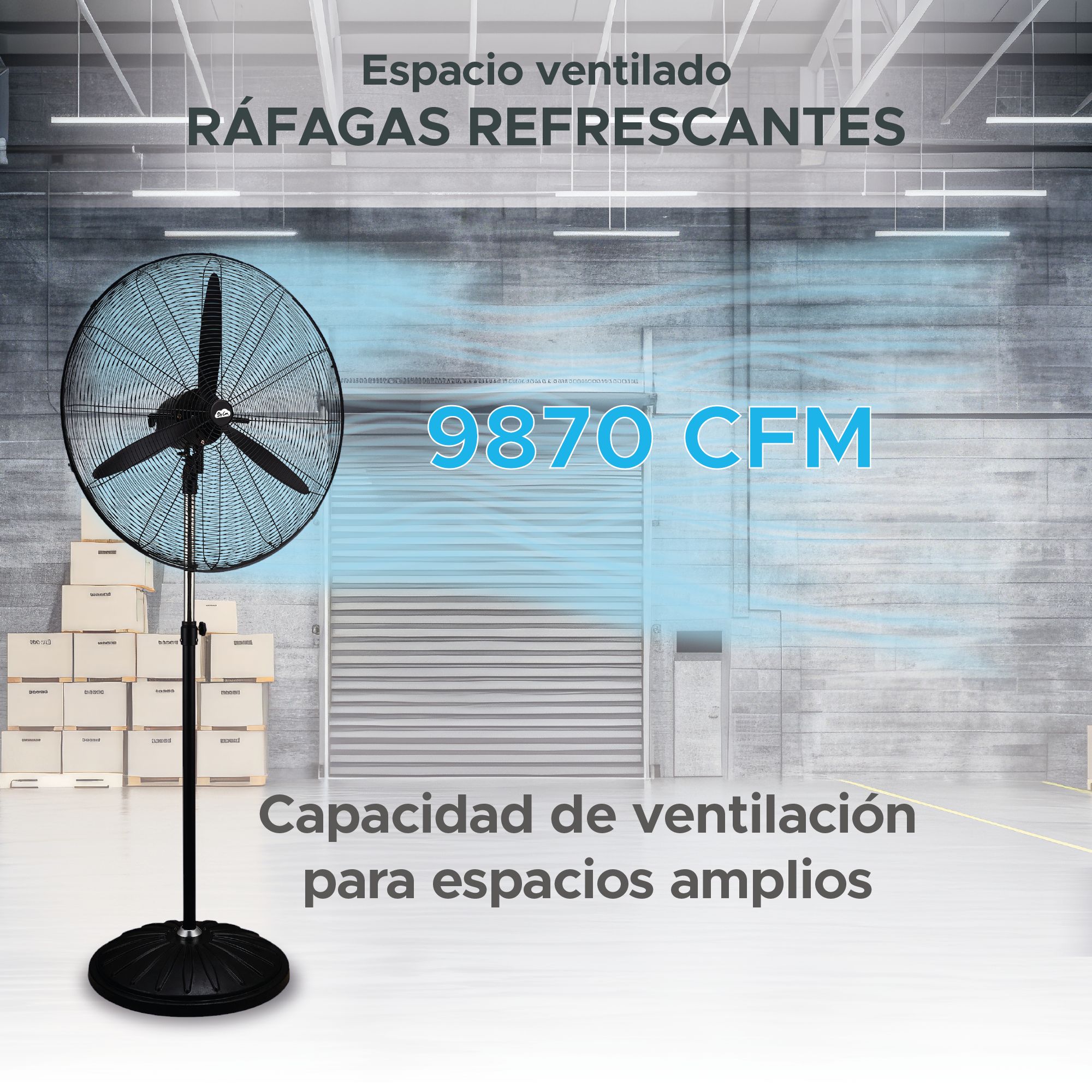Foto 4 pulgar | Ventilador Industrial De Pedestal Sky Care 30'' Negro