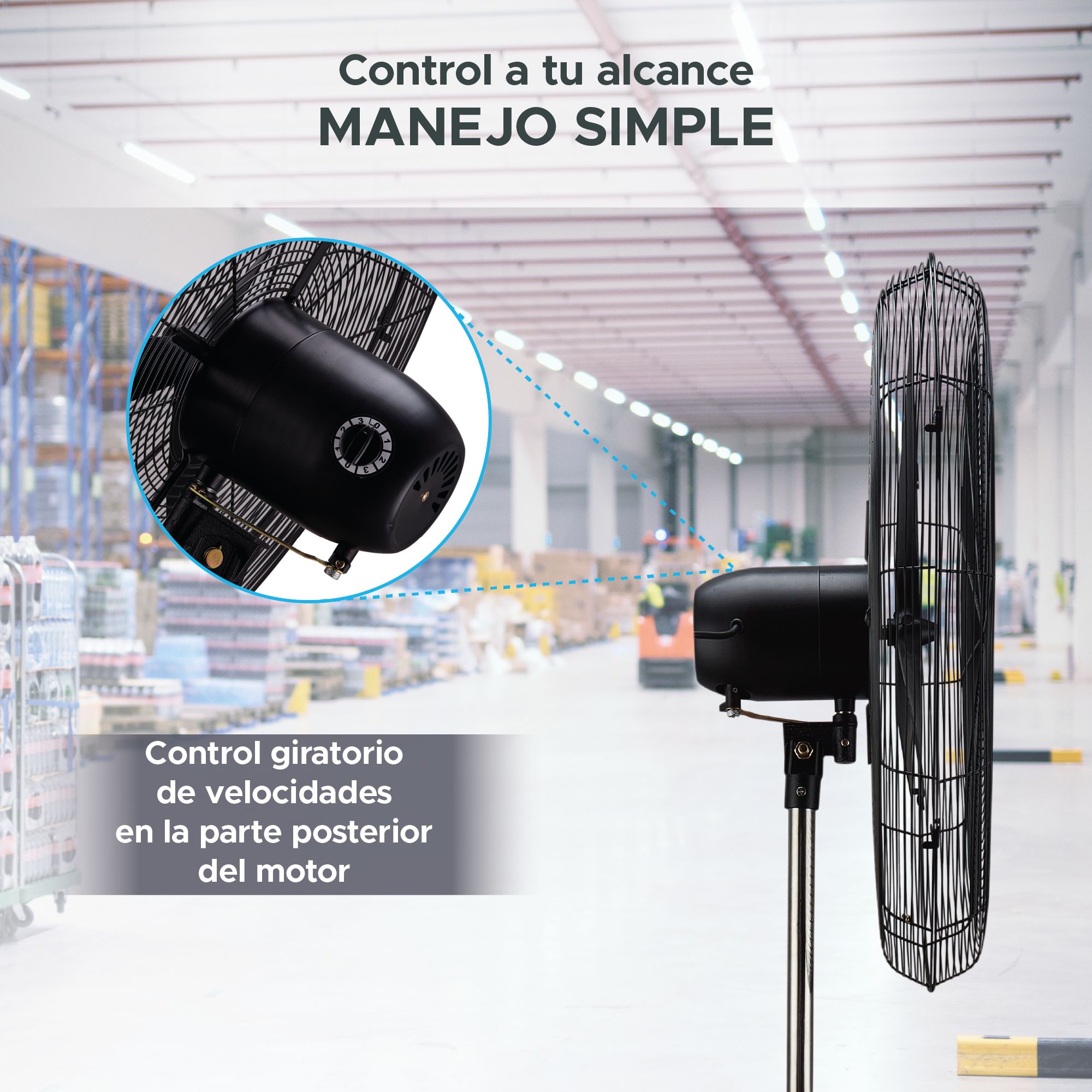 Foto 6 pulgar | Ventilador Industrial De Pedestal Sky Care 30'' Negro