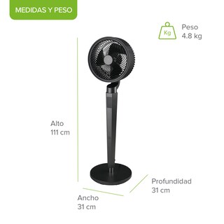 Foto 2 | Ventilador De Pie 360° Ultra Silencioso, 24 Velocidades, Panel Digital Táctil Y Control Remoto