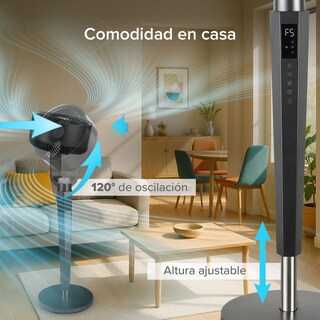 Foto 6 | Ventilador De Pie 360° Ultra Silencioso, 24 Velocidades, Panel Digital Táctil Y Control Remoto