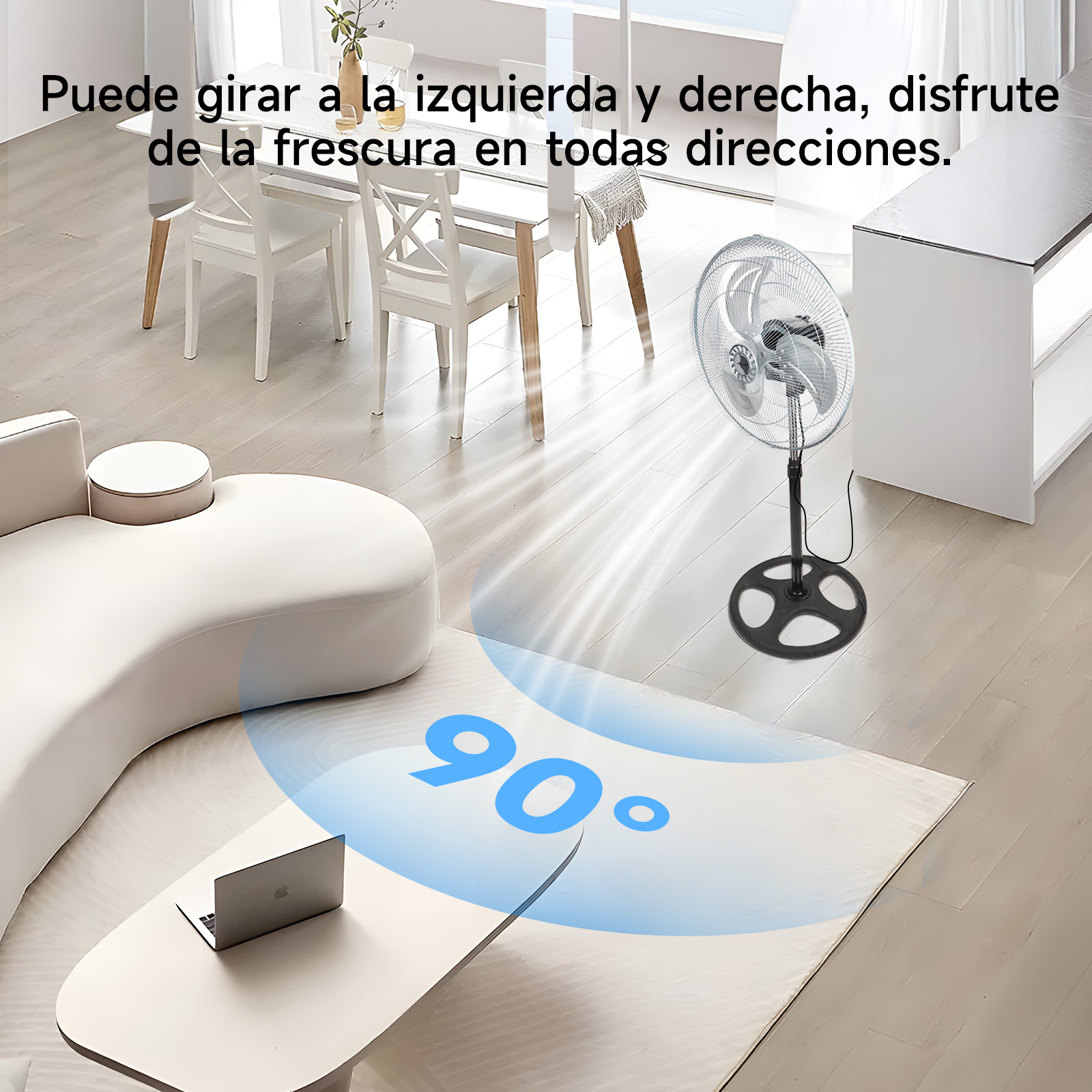 Foto 3 | Ventilador De Pedestal Metálico 18 Pulgadas, 3 Velocidades