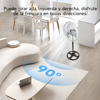 Foto 3 | Ventilador De Pedestal Metálico 18 Pulgadas, 3 Velocidades