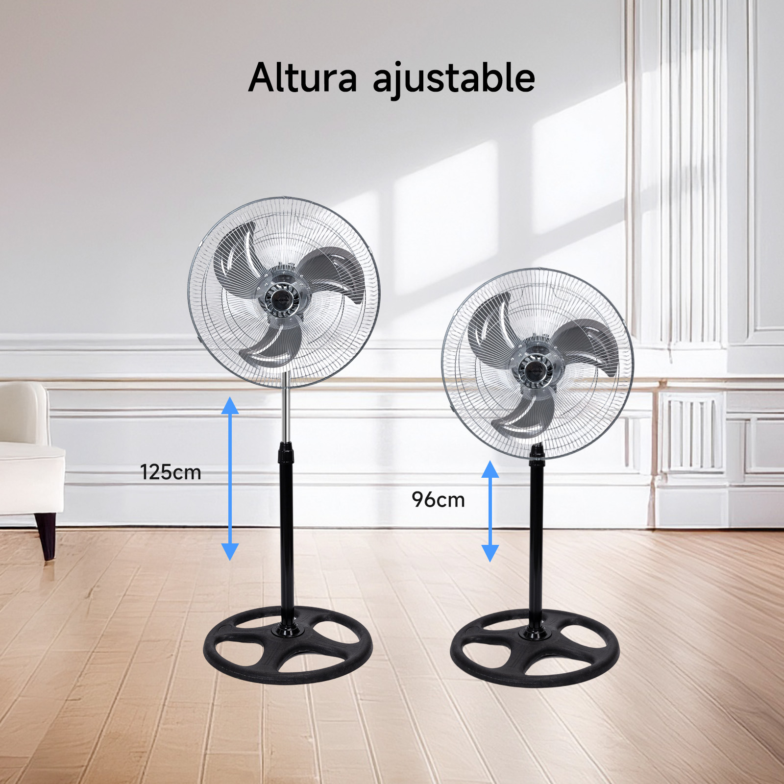 Foto 5 | Ventilador De Pedestal Metálico 18 Pulgadas, 3 Velocidades
