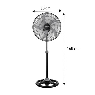 Foto 4 | Ventilador 55 Cm / 22'' Malla Metálica Pedestal 95w Tefal