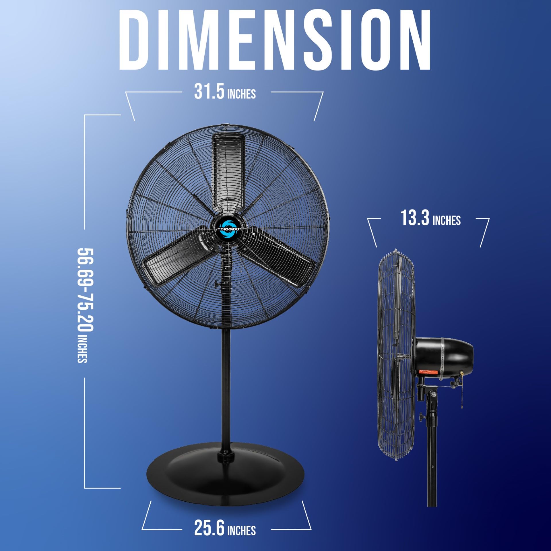 Foto 3 pulgar | Ventilador Eléctrico De Pedestal Tornado De 30 Pulgadas Comercial A Prueba De Agua - Venta Internacional.