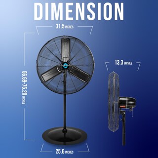 Foto 2 | Ventilador Eléctrico De Pedestal Tornado De 30 Pulgadas Comercial A Prueba De Agua - Venta Internacional.