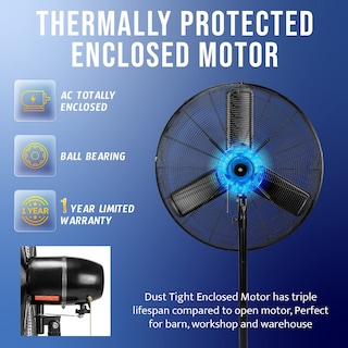 Foto 5 | Ventilador Eléctrico De Pedestal Tornado De 30 Pulgadas Comercial A Prueba De Agua - Venta Internacional.