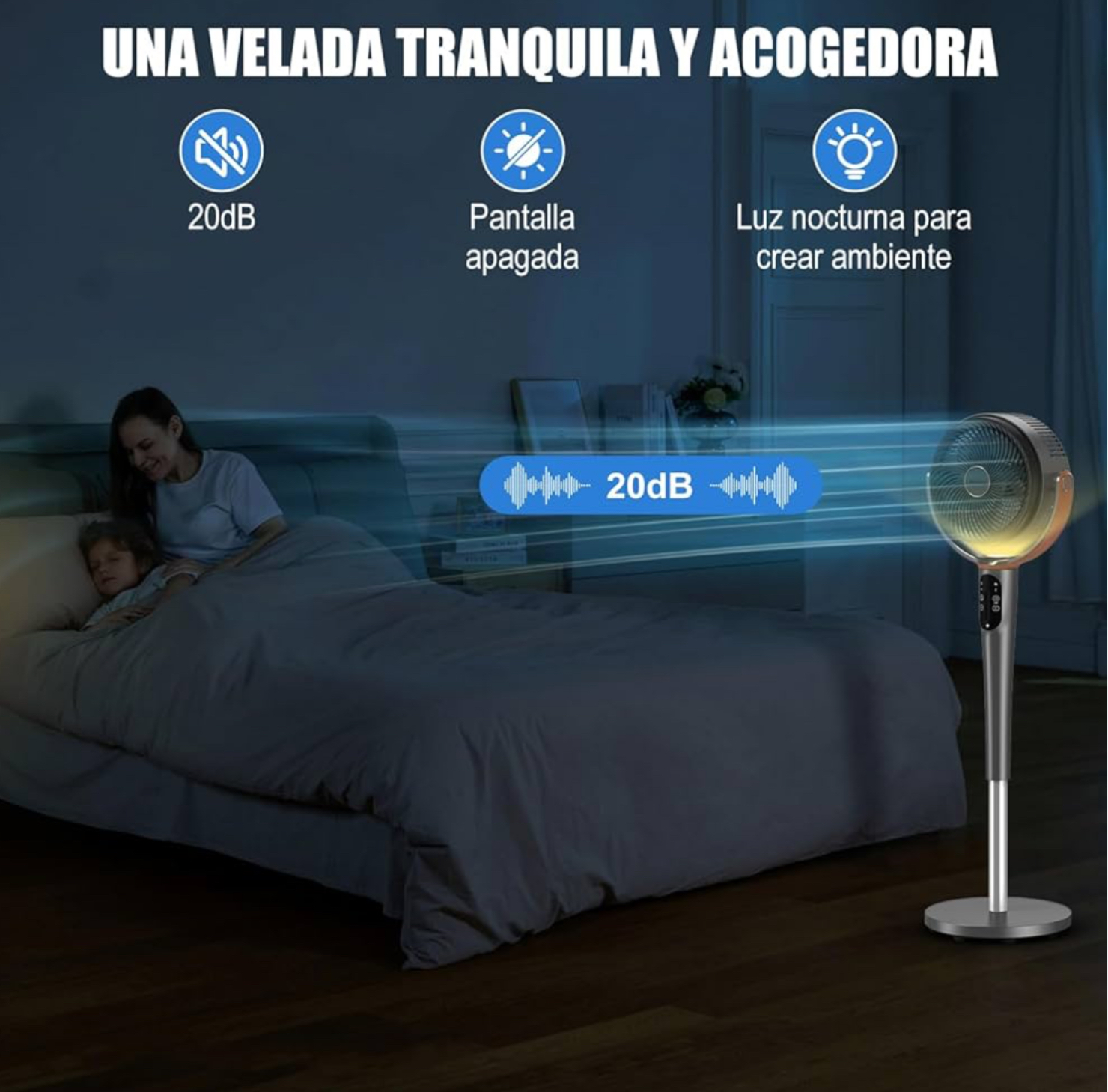 Foto 7 pulgar | Ventilador De Piso 24 Velocidades,360° Circulador De Aire Silencioso,120° Vertical Y 90° Oscilante Oscilante,tem