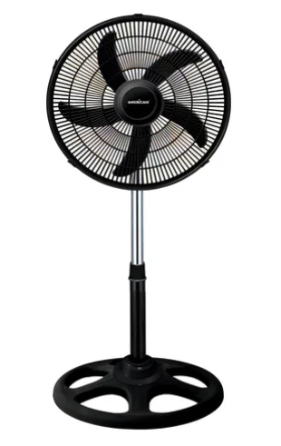 Foto 2 pulgar | Ventilador De Pedestal American 7418 18 Pul 5 Aspas 3 Vel 1.3 Mt Negro