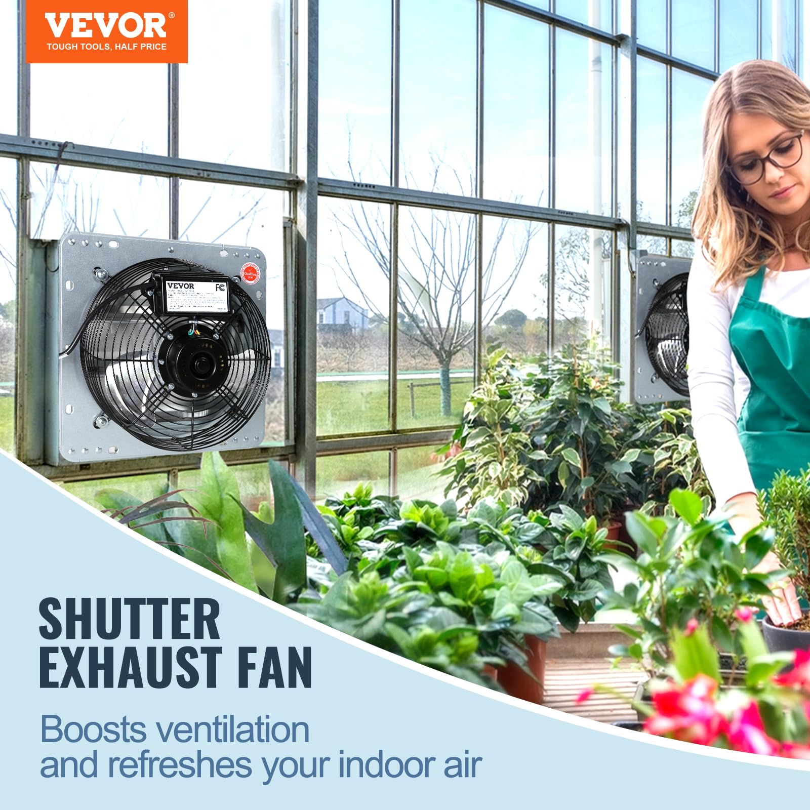 Foto 3 pulgar | Ventilador De Escape Con Persiana Vevor, 16 Pulgadas, 2000 Cfm, Montaje En Pared, Ático - Venta Internacional.