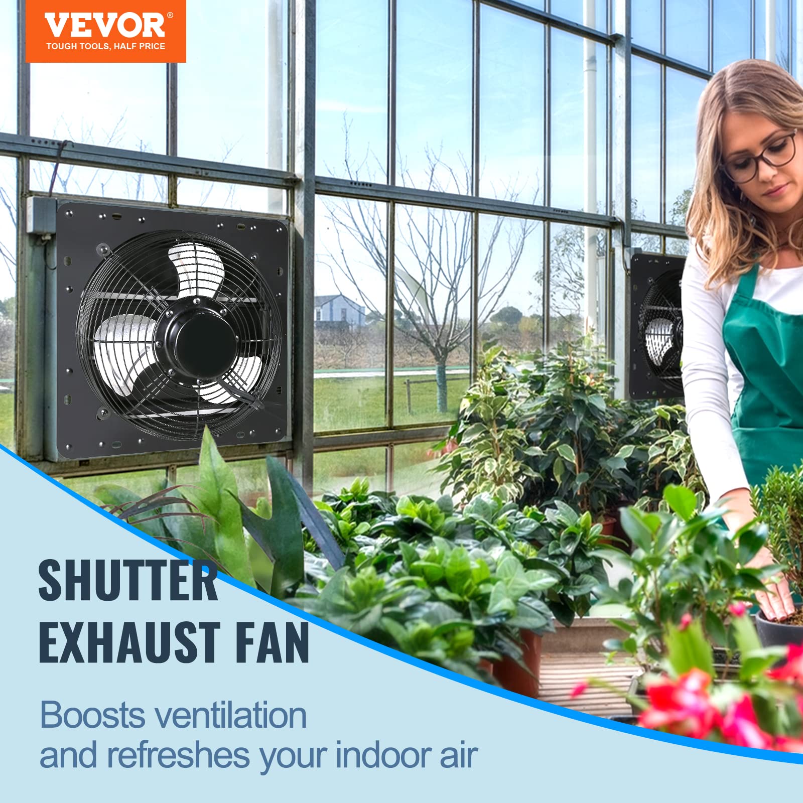 Foto 8 pulgar | Ventilador De Escape Con Persiana Vevor De 16 Pulgadas Con Temperatura Y Humedad - Venta Internacional.