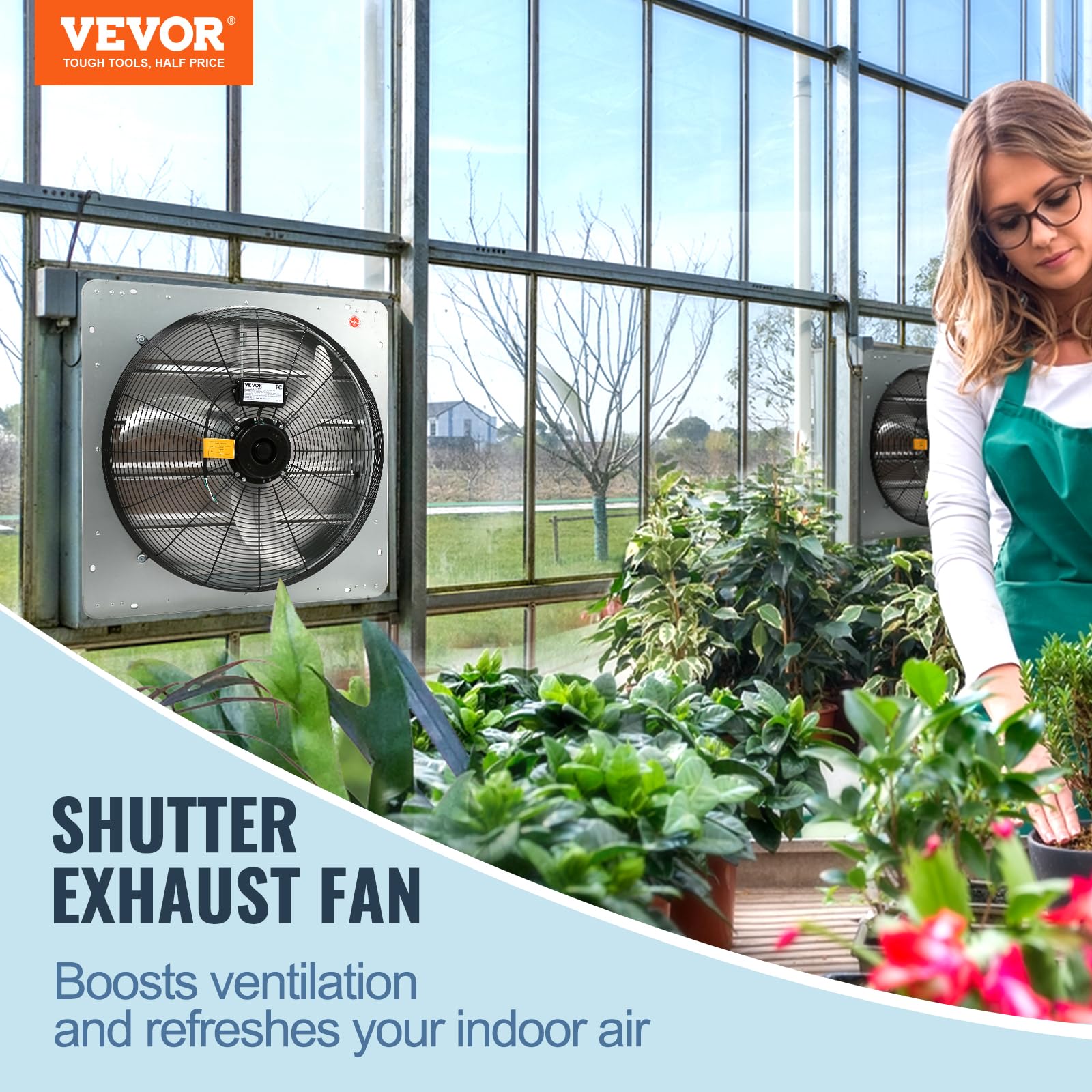 Foto 3 pulgar | Ventilador De Escape Vevor De 60 Cm Montado En La Pared, 3320 Cfm, Para Garajes - Venta Internacional.