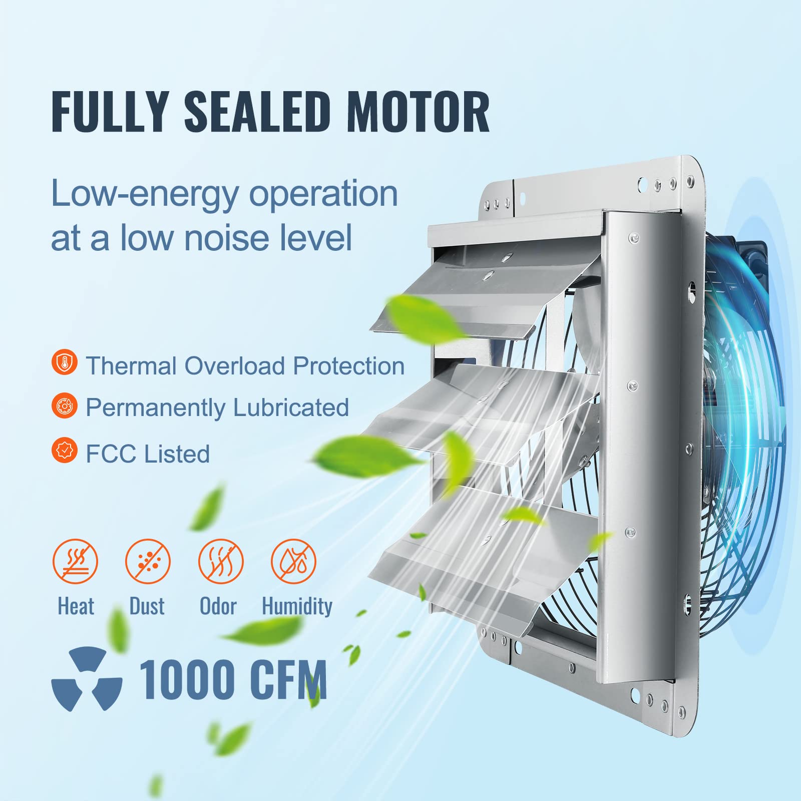 Foto 3 | Ventilador De Escape Vevor, 30 Cm, Alta Velocidad, 1000 M³/h, Soporte De Pared - Venta Internacional.
