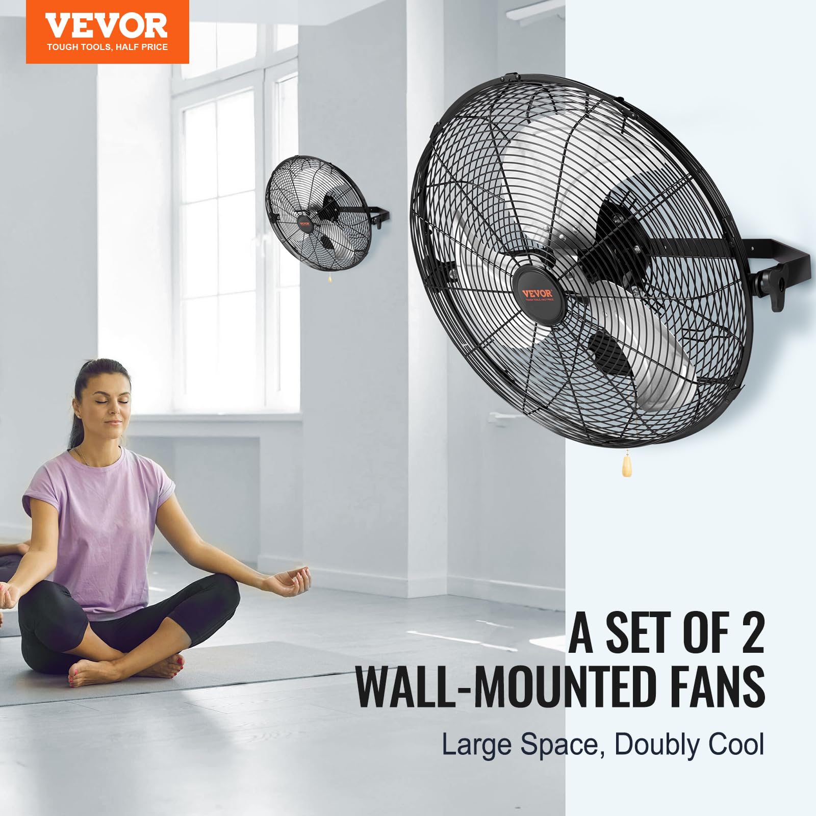 Foto 3 pulgar | Ventilador De Pared Vevor De 18 Pulgadas Con Inclinación De 360 Grados 4000 Cfm - Venta Internacional.