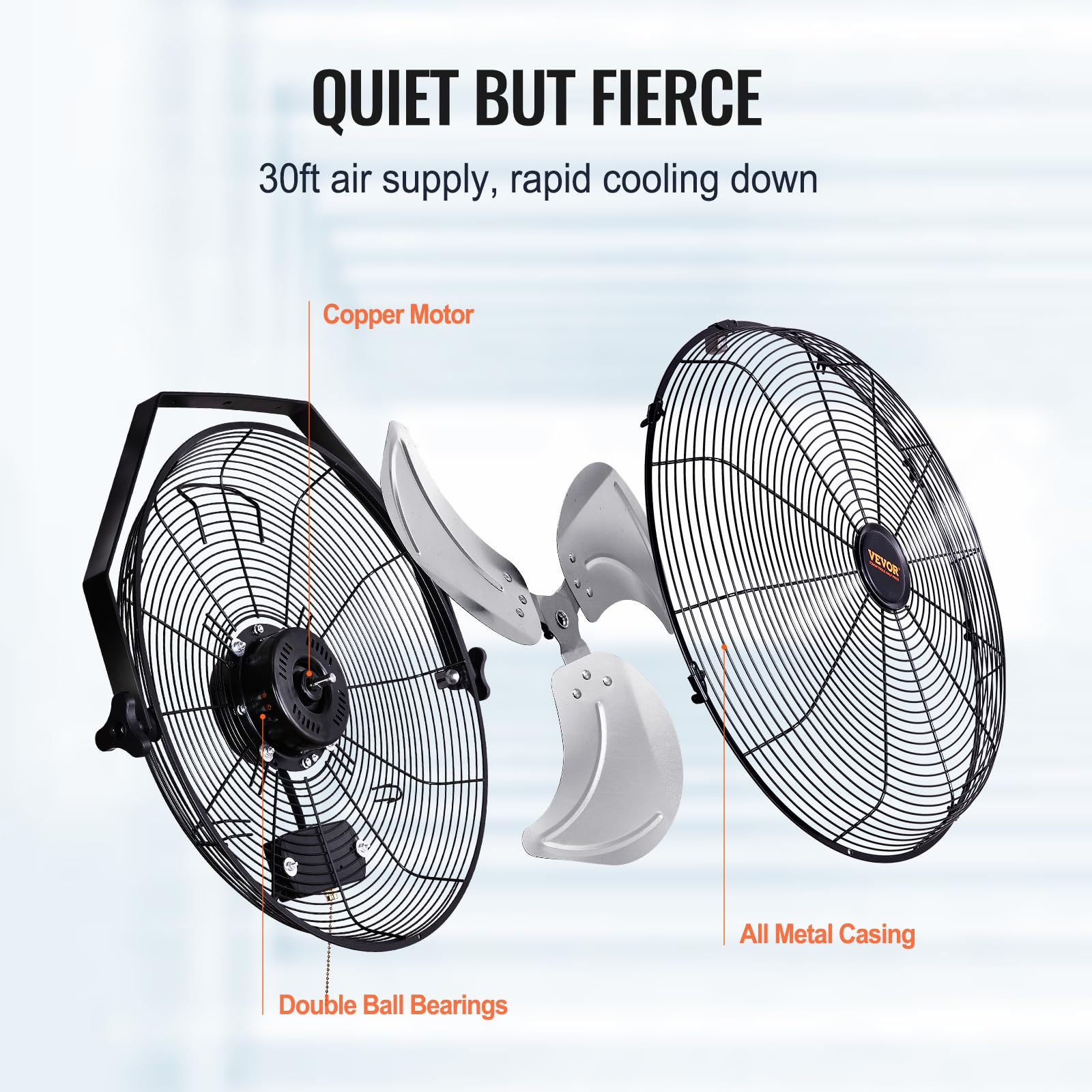 Foto 7 pulgar | Ventilador De Pared Vevor De 18 Pulgadas Con Inclinación De 360 Grados 4000 Cfm - Venta Internacional.