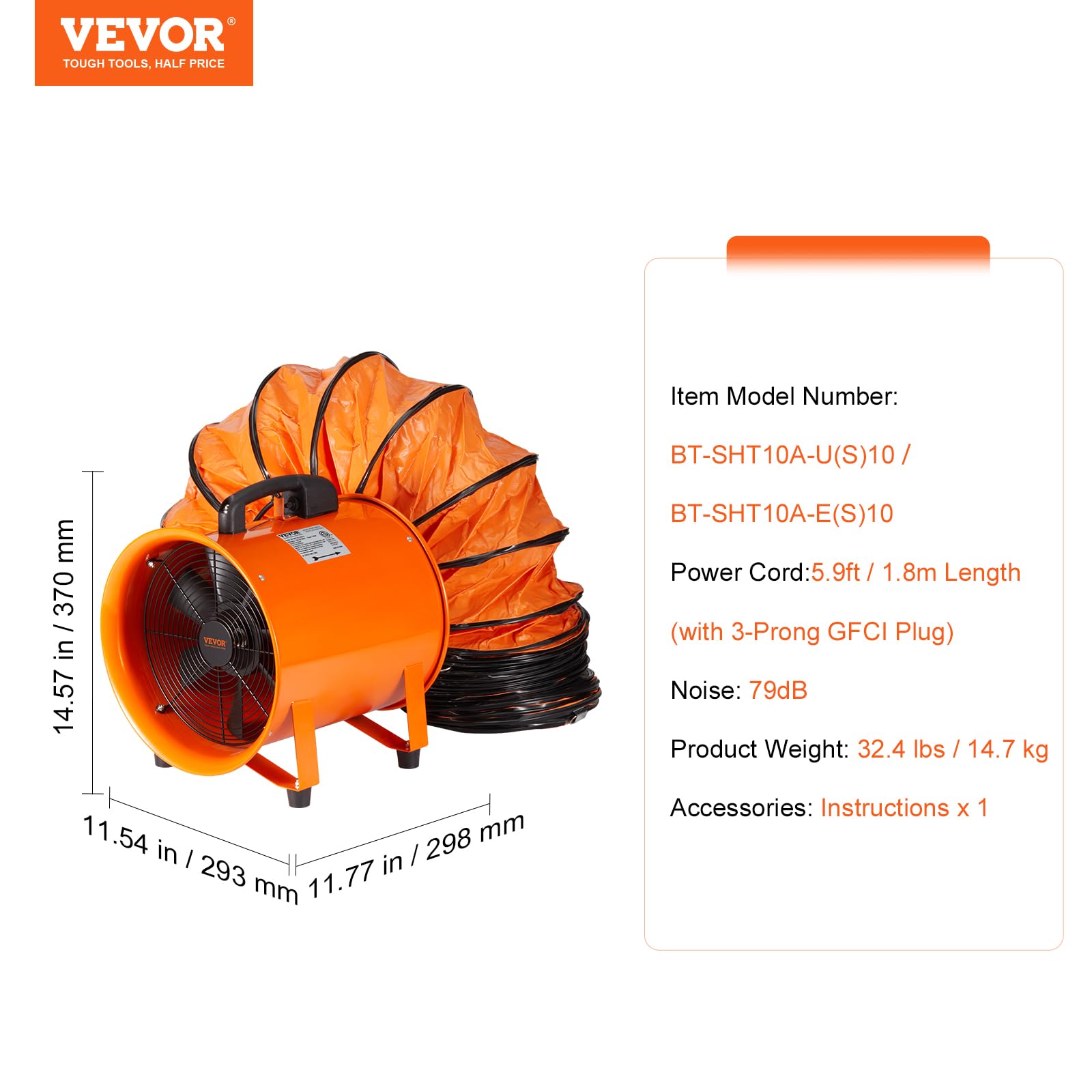 Foto 8 pulgar | Ventilador Portátil Industrial Vevor 1893cfm - Venta Internacional.