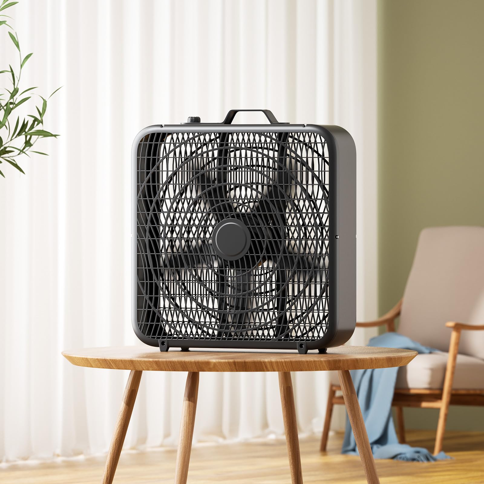 Foto 3 pulgar | Ventilador Box Simple Deluxe De 20 Pulgadas Con 3 Velocidades De Refrigeración, Negro - Venta Internacional.
