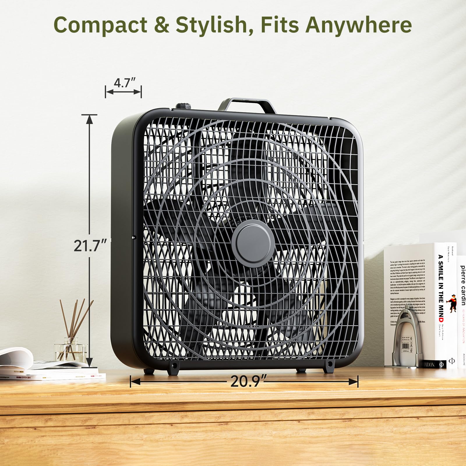 Foto 8 pulgar | Ventilador Box Simple Deluxe De 20 Pulgadas Con 3 Velocidades De Refrigeración, Negro - Venta Internacional.