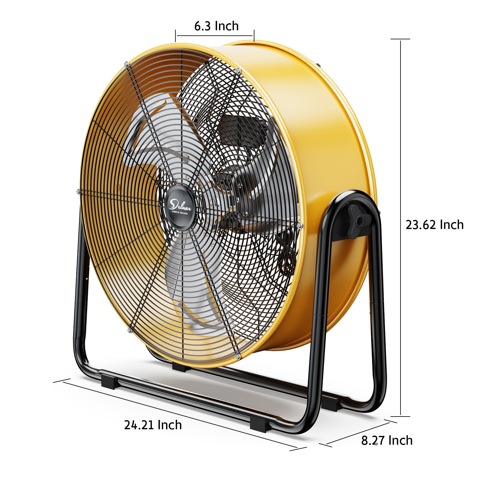 Foto 2 | Ventilador De Tambor Simple Deluxe De 50 Cm, Metal Pesado, Industrial, Amarillo - Venta Internacional.