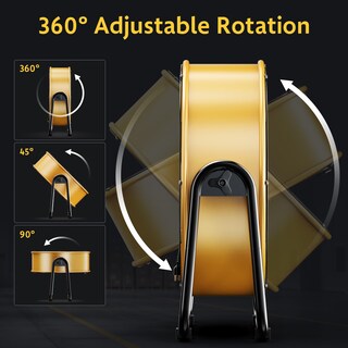 Foto 3 | Ventilador De Tambor Simple Deluxe De 50 Cm, Metal Pesado, Industrial, Amarillo - Venta Internacional.