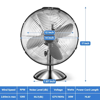Foto 4 | Ventilador De Pie Simple Deluxe De 30 Cm Con Oscilación Horizontal De 75° - Venta Internacional.