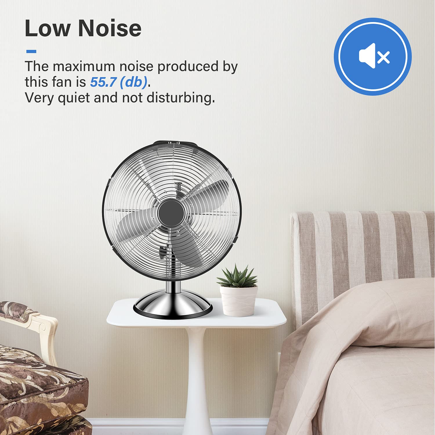 Foto 7 pulgar | Ventilador De Pie Simple Deluxe De 30 Cm Con Oscilación Horizontal De 75° - Venta Internacional.