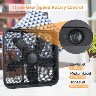 Foto 2 | Ventilador De Mesa Box Fan Simple Deluxe De 20 Pulgadas Y 3 Velocidades, Negro - Venta Internacional.