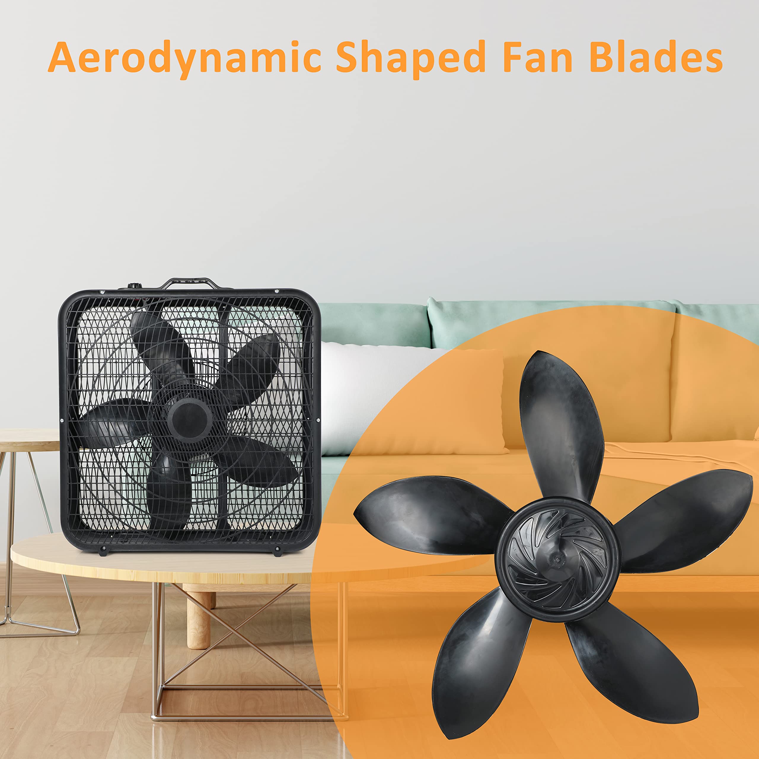 Foto 4 | Ventilador De Mesa Box Fan Simple Deluxe De 20 Pulgadas Y 3 Velocidades, Negro - Venta Internacional.
