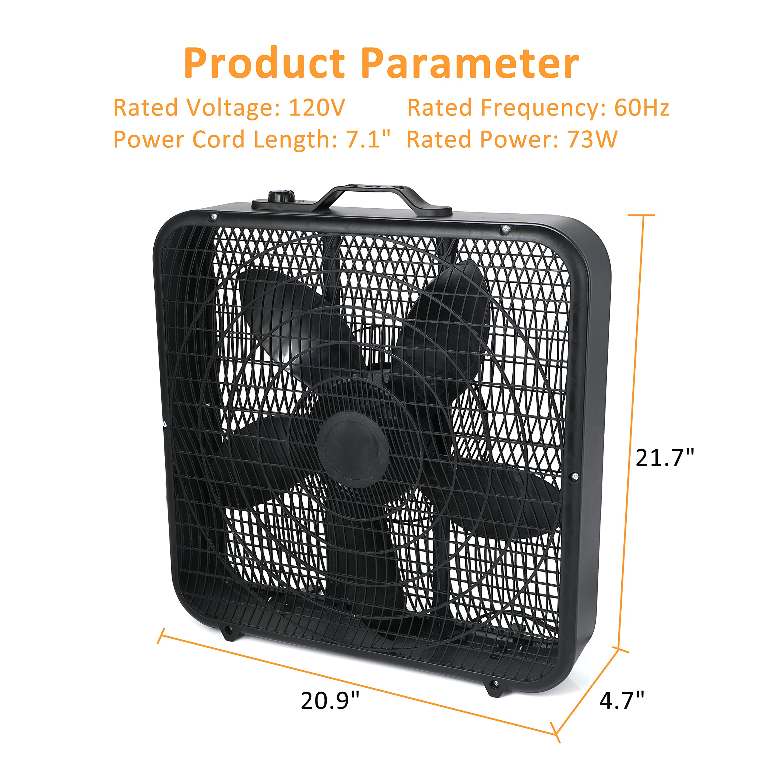 Foto 8 pulgar | Ventilador De Mesa Box Fan Simple Deluxe De 20 Pulgadas Y 3 Velocidades, Negro - Venta Internacional.