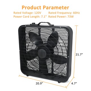 Foto 7 | Ventilador De Mesa Box Fan Simple Deluxe De 20 Pulgadas Y 3 Velocidades, Negro - Venta Internacional.
