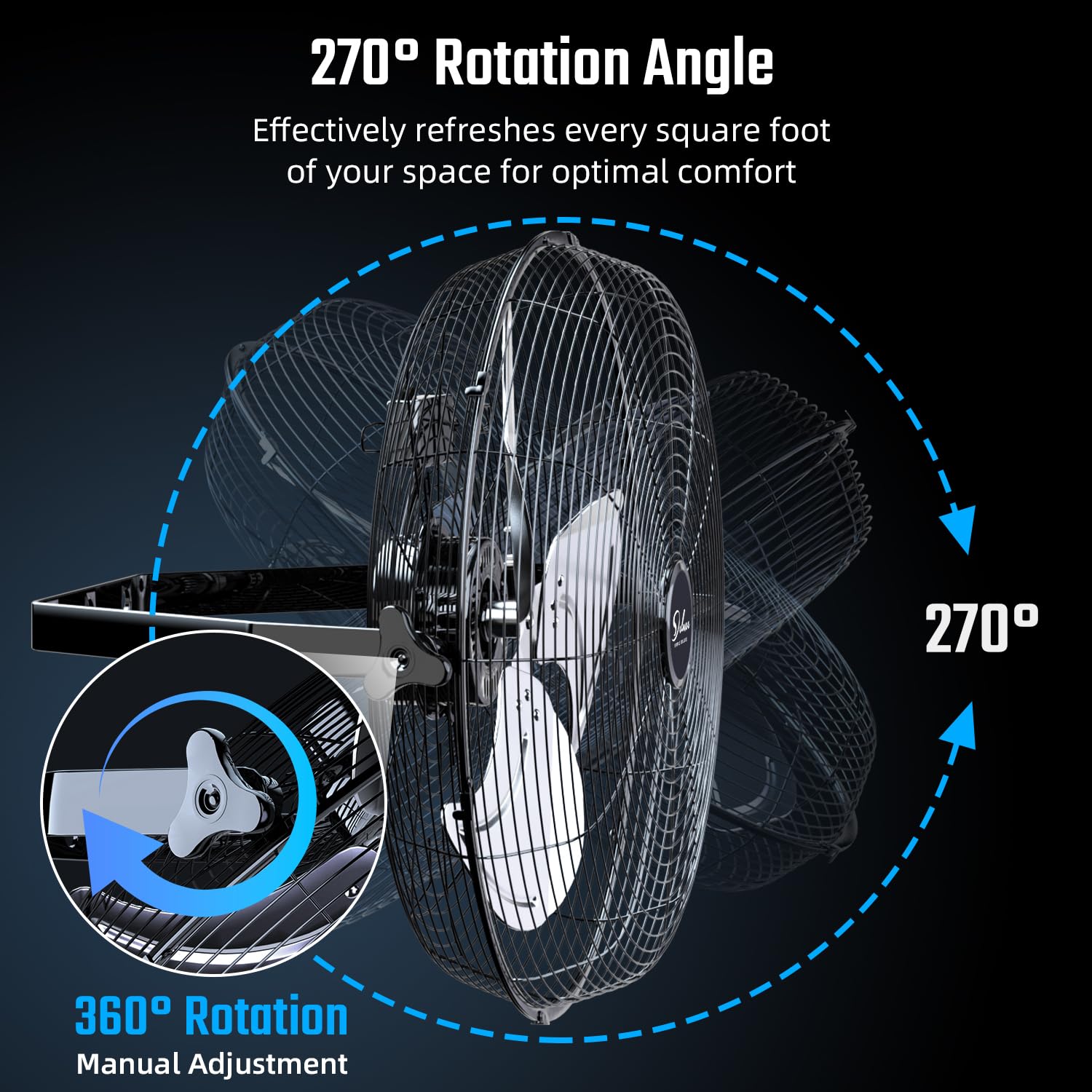 Foto 7 pulgar | Ventilador Industrial De Montaje En Pared Simple Deluxe De 18 Pulgadas, Negro - Venta Internacional.