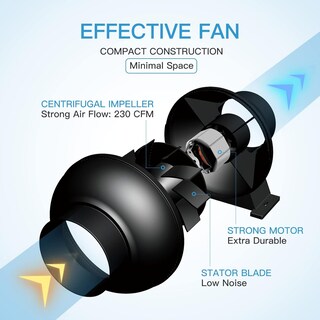 Foto 4 | Soplador De Ventilación De Conductos En Línea, 4 Pulgadas, 195 Cfm - Venta Internacional.