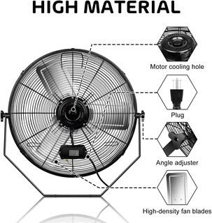 Foto 3 | Ventilador Industrial De Montaje En Pared Simple Deluxe De 24 Pulgadas, Negro - Venta Internacional.