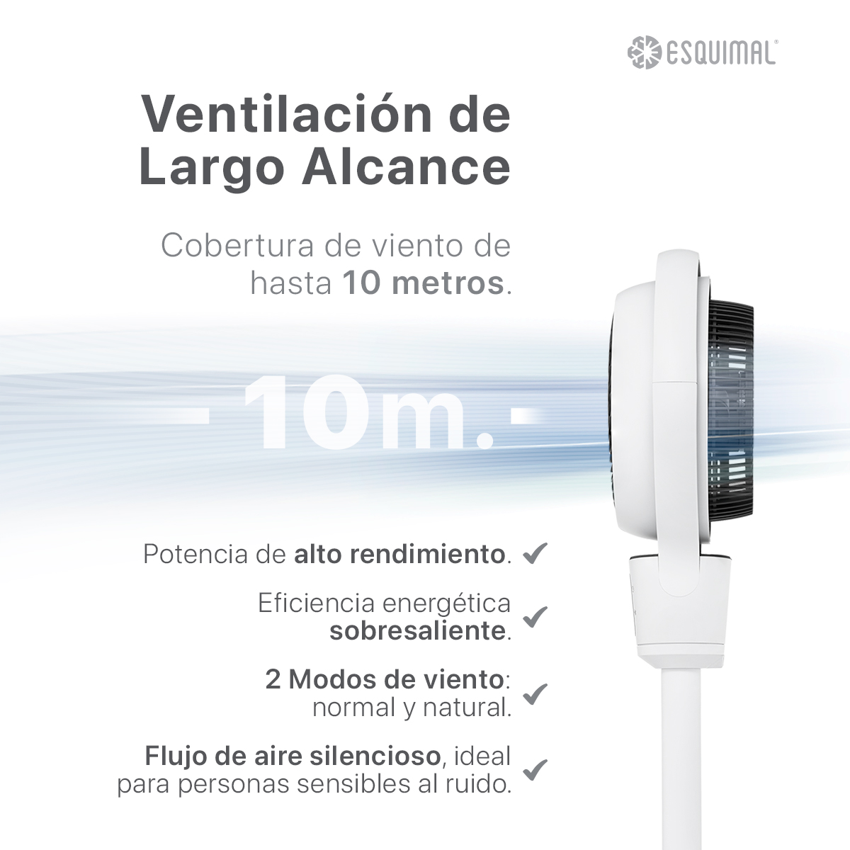 Foto 4 pulgar | Ventilador De Pedestal Giratorio Esquimal Altura 3 En 1 Ajustable Con 9 Velocidades