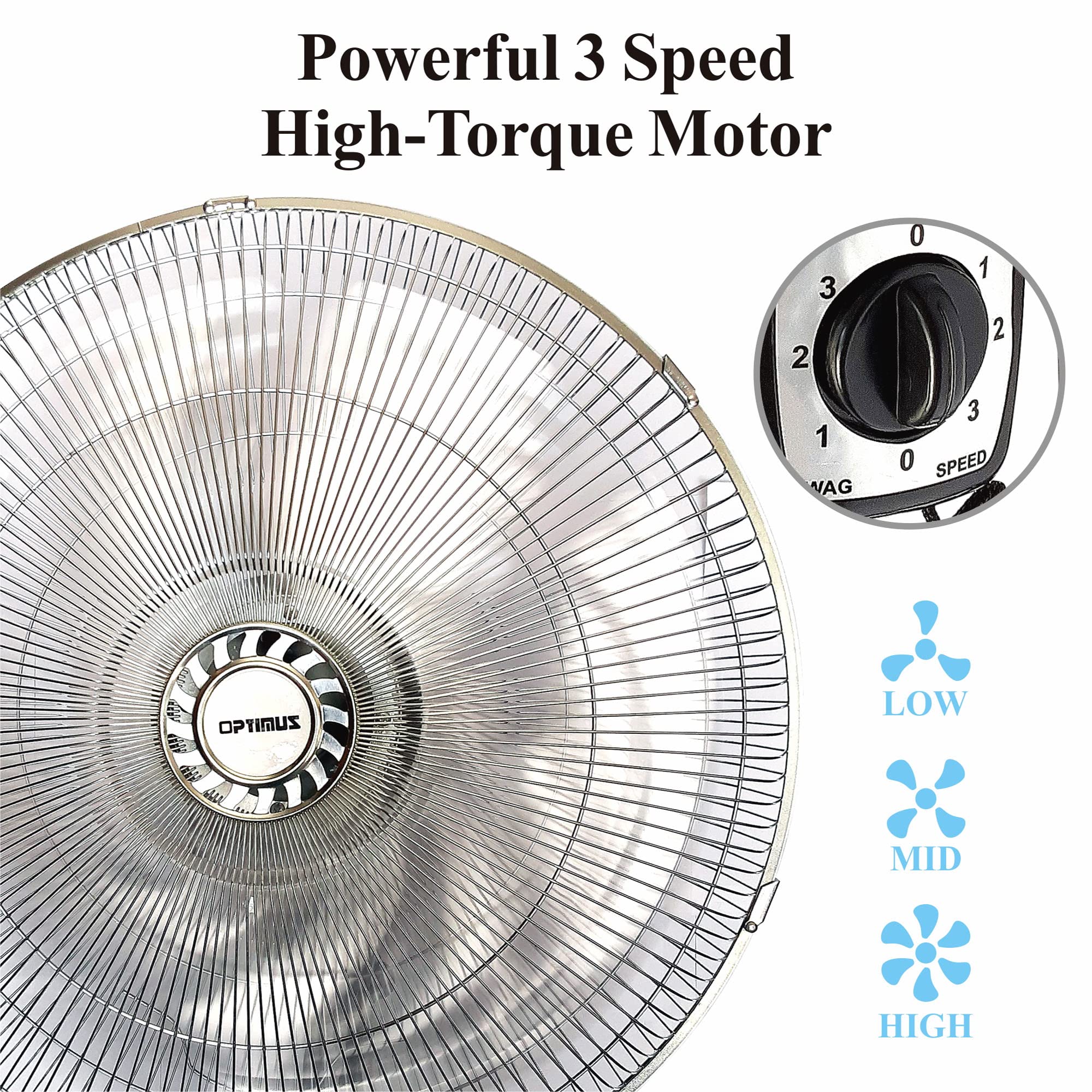 Foto 3 | Ventilador De Pared Optimus F-4187 18 De Grado Industrial De Alta Velocidad - Venta Internacional.