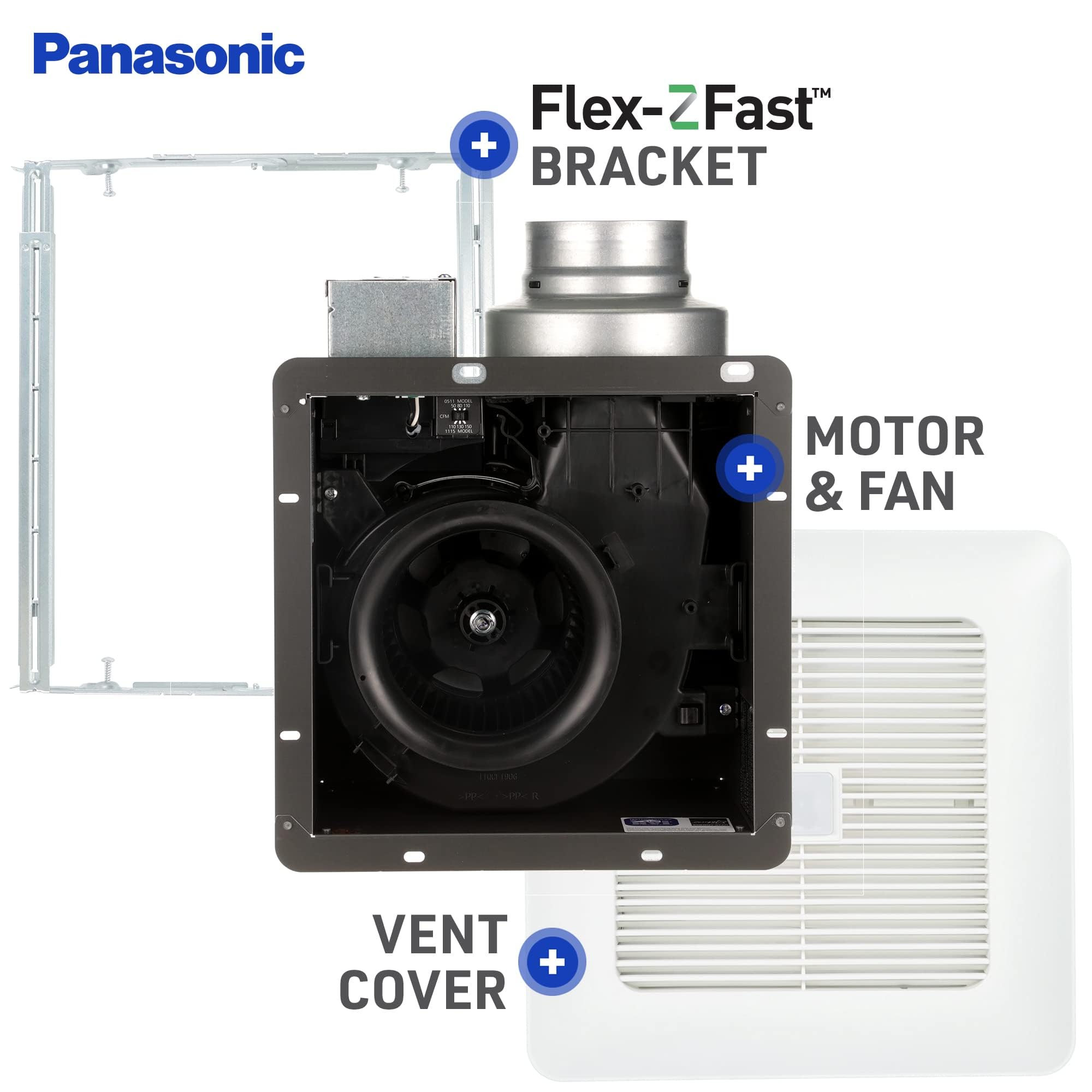 Foto 5 pulgar | Ventilador Panasonic Fv-0511vqc1 Whispersense Dc 50-80-110 Cfm Blanco - Venta Internacional.