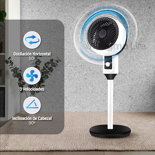 Foto 4 | Magma Life Ventilador De Pedestal 45w, 3 Velocidades, Altura Ajustable, Circulación De Aire Potente, Oscilación 50°